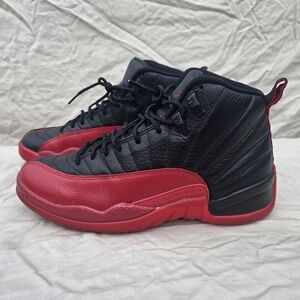 Jordan Shoes Nike Jordan 12s Flu Game Shoe Sz8 Black Red Retro Js TWO3 Leather